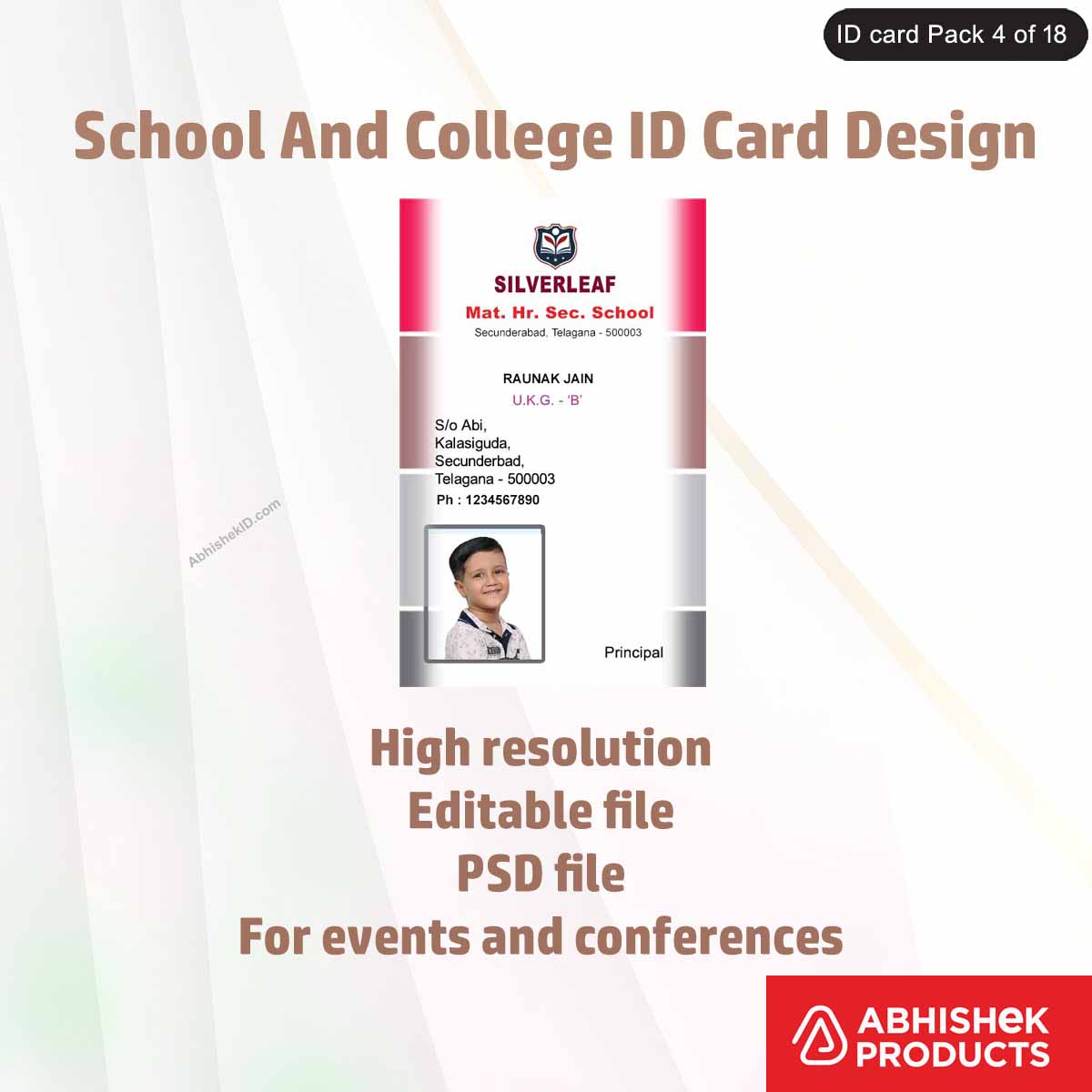 50 School & College ID Card PSD Templates | Editable - View 35 - abhishekid.com