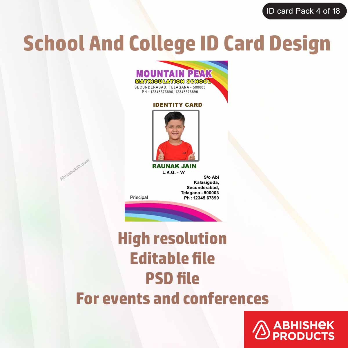50 School & College ID Card PSD Templates | Editable - View 34 - abhishekid.com