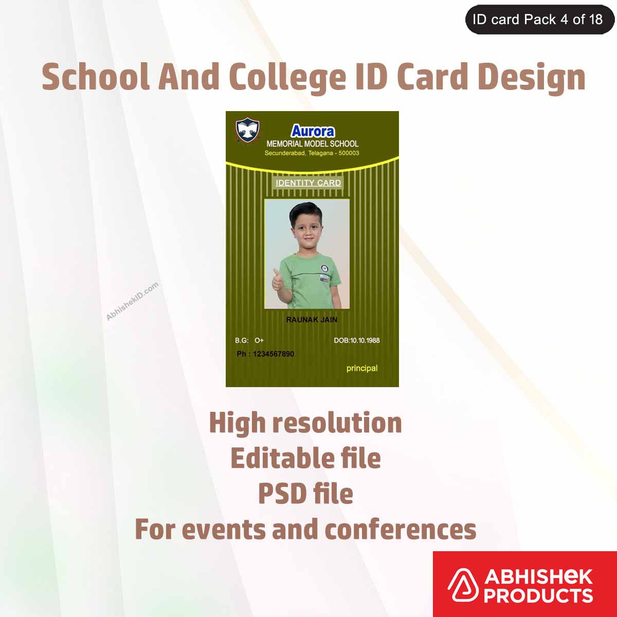 50 School & College ID Card PSD Templates | Editable - View 33 - abhishekid.com