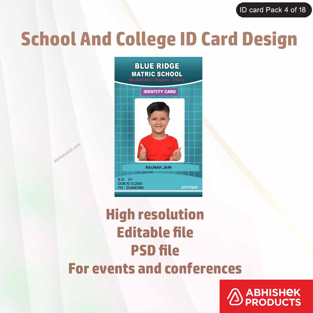 50 School & College ID Card PSD Templates | Editable - View 32 - abhishekid.com