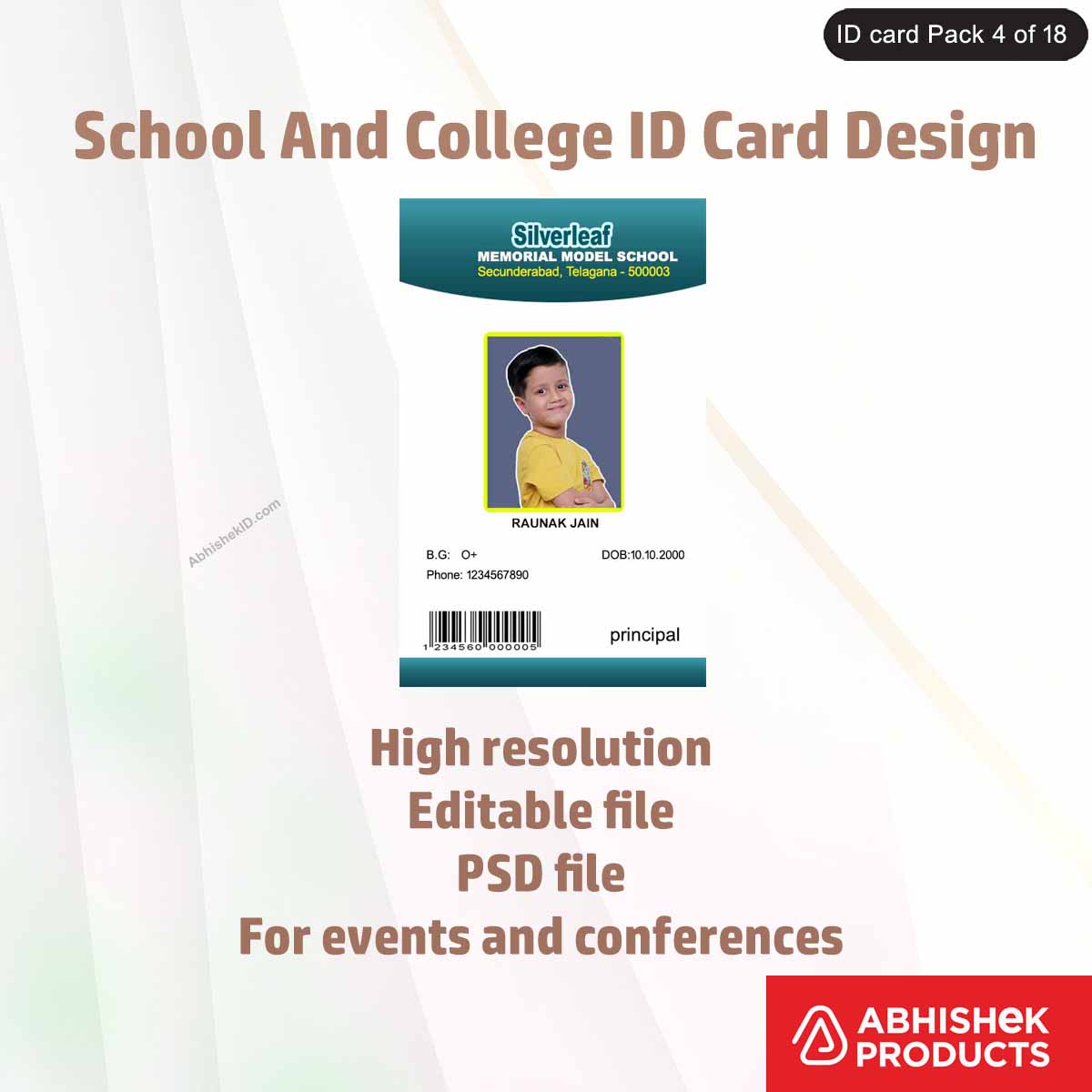 50 School & College ID Card PSD Templates | Editable - View 31 - abhishekid.com