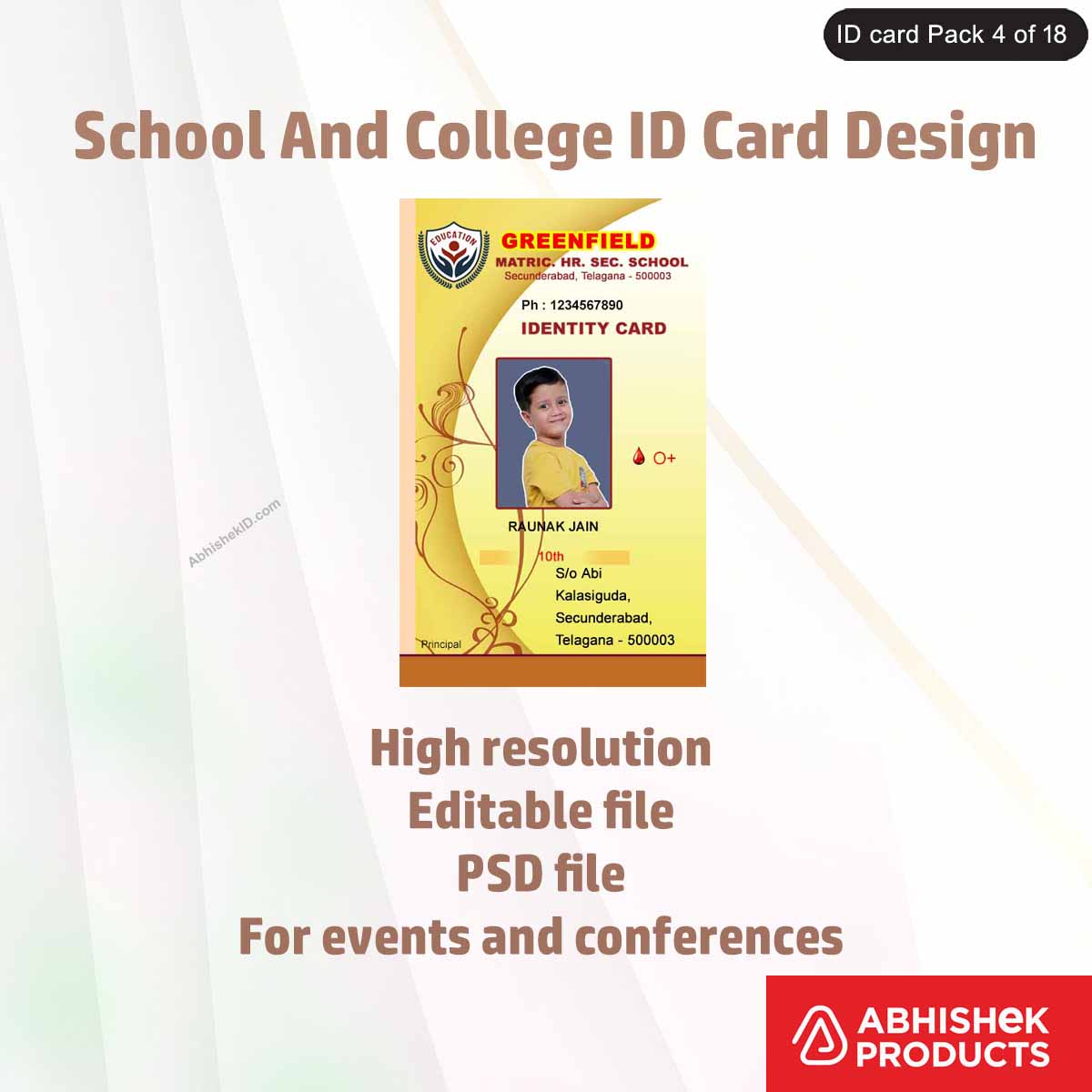 50 School & College ID Card PSD Templates | Editable - View 28 - abhishekid.com