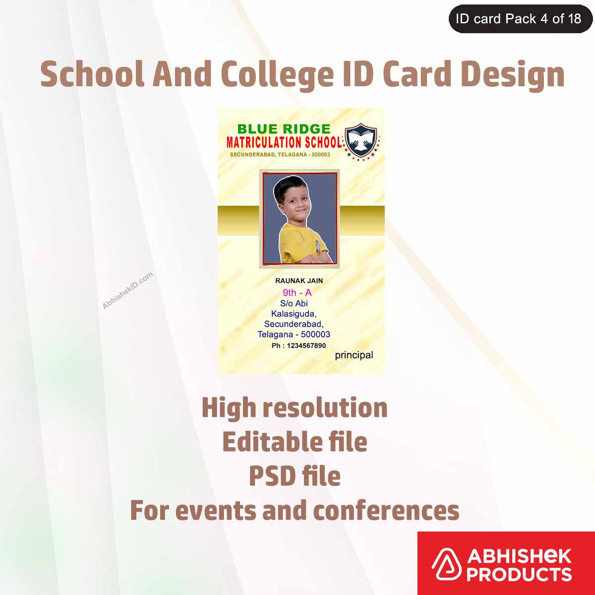 50 School & College ID Card PSD Templates | Editable - View 27 - abhishekid.com