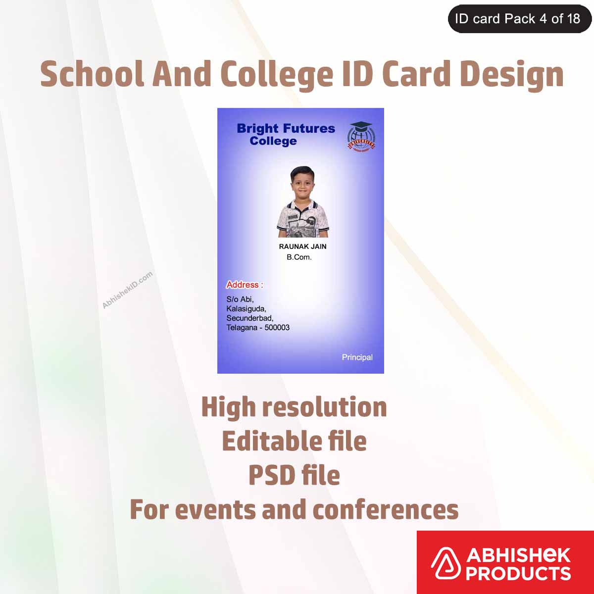 50 School & College ID Card PSD Templates | Editable - View 23 - abhishekid.com