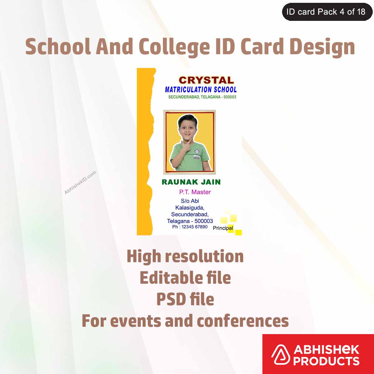 50 School & College ID Card PSD Templates | Editable - View 21 - abhishekid.com