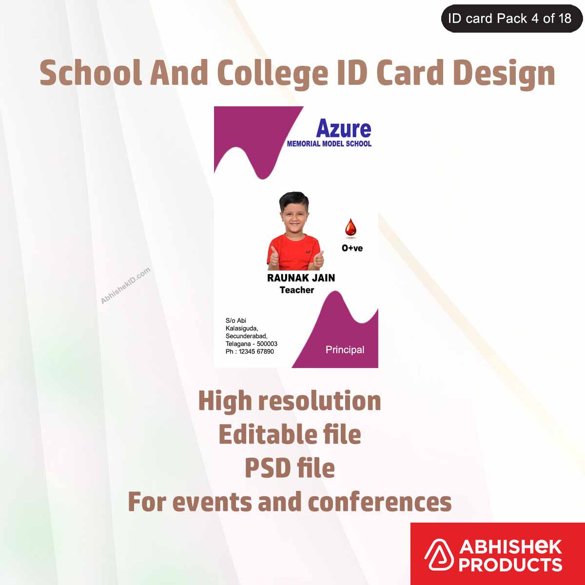 50 School & College ID Card PSD Templates | Editable - View 18 - abhishekid.com