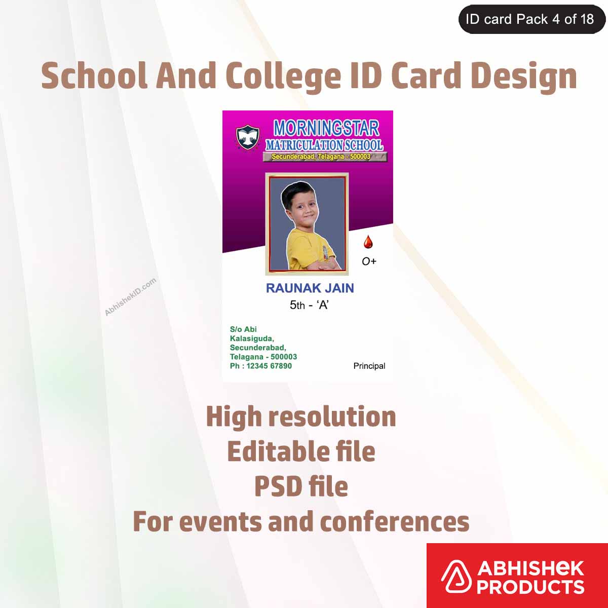 50 School & College ID Card PSD Templates | Editable - View 17 - abhishekid.com