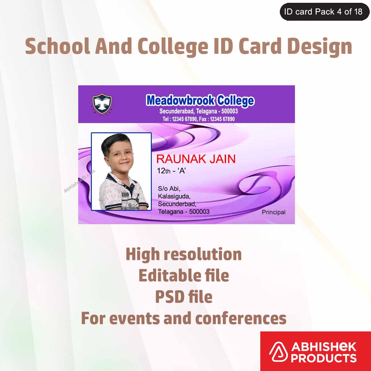 50 School & College ID Card PSD Templates | Editable - View 50 - abhishekid.com