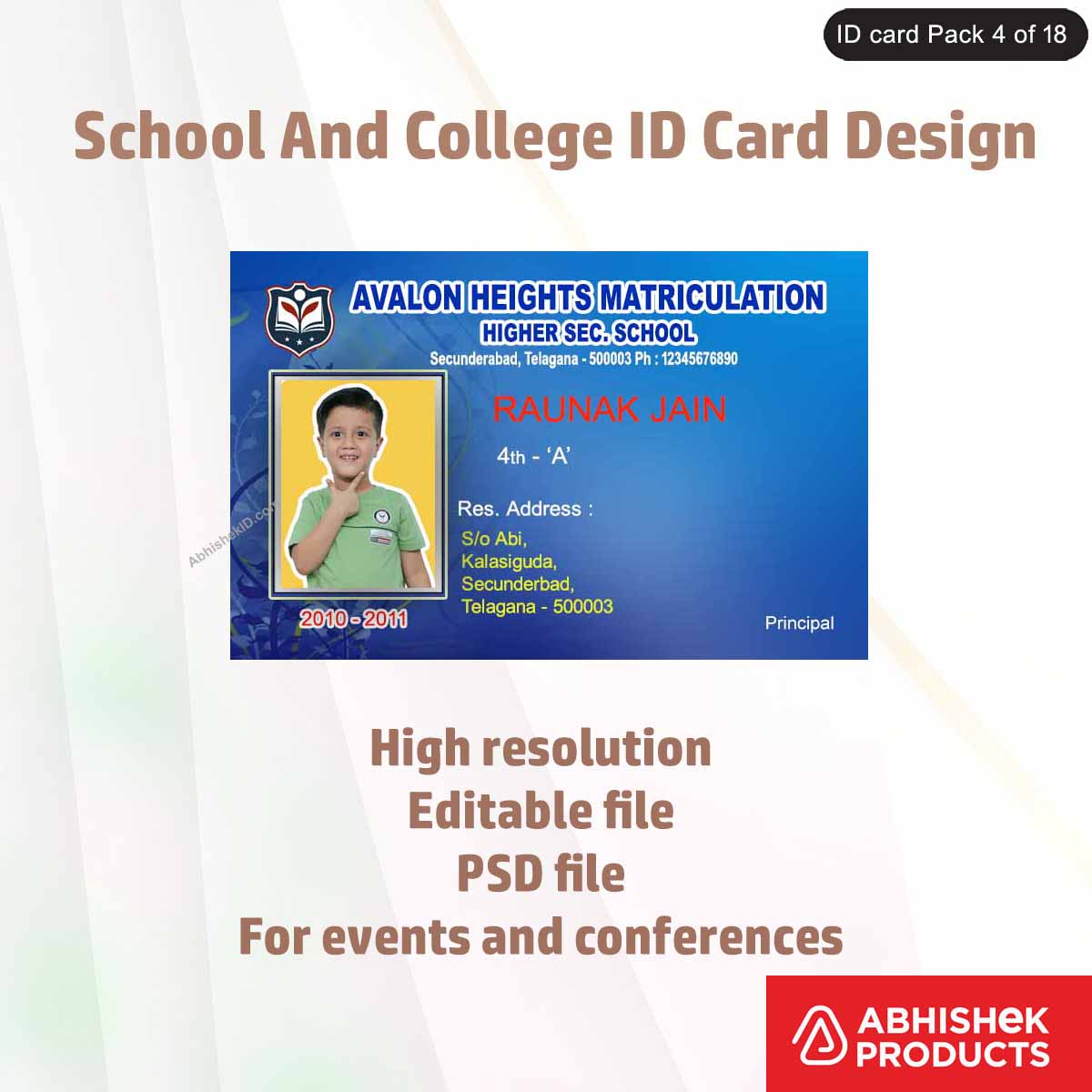 50 School & College ID Card PSD Templates | Editable - View 49 - abhishekid.com