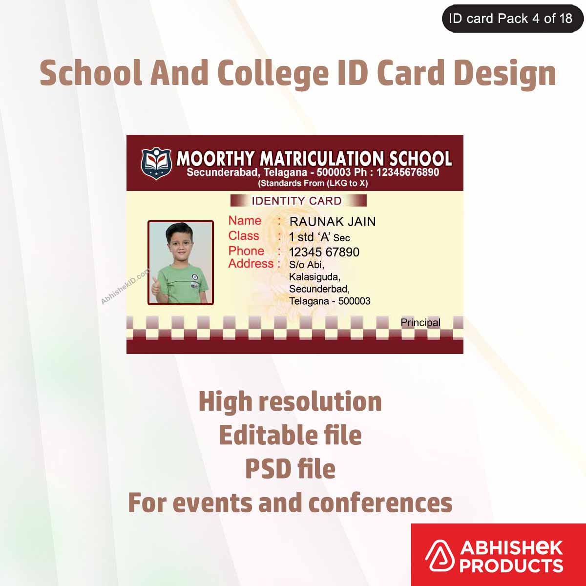 50 School & College ID Card PSD Templates | Editable - View 48 - abhishekid.com