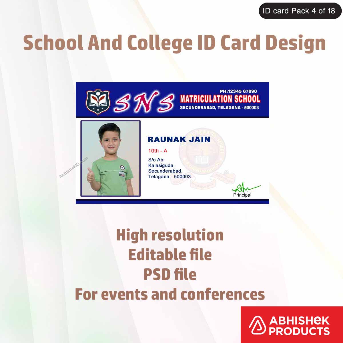 50 School & College ID Card PSD Templates | Editable - View 46 - abhishekid.com
