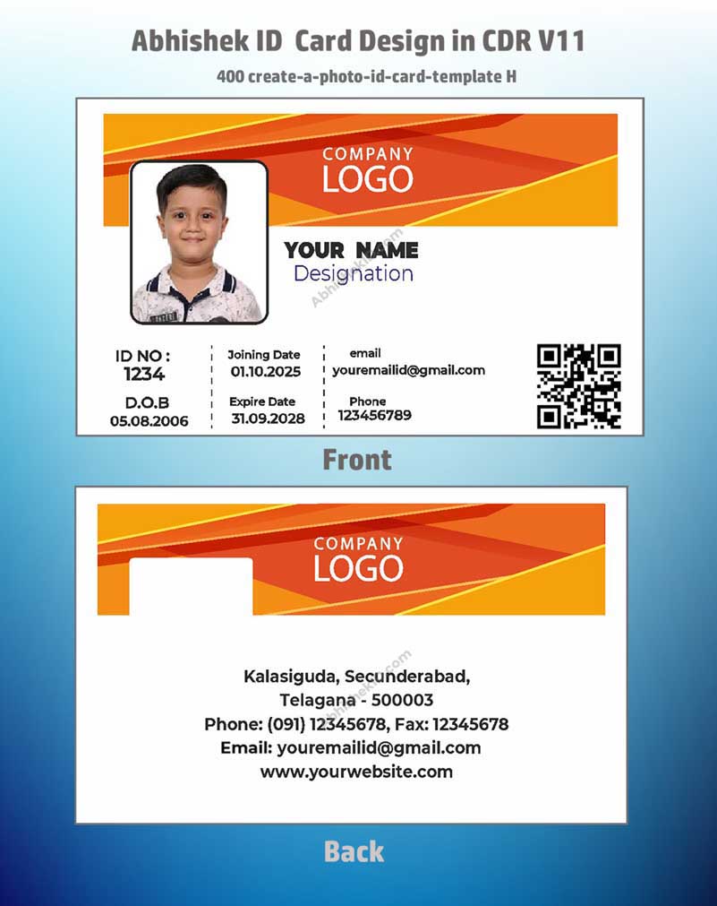 CorelDraw ID Card Templates for bulk PVC production and photograph pass base rendering.