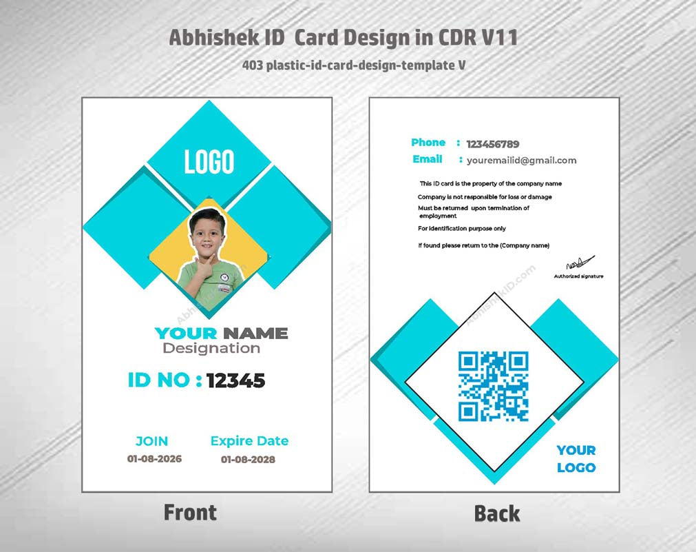 CorelDraw 11 ID Card Templates for corporate compliance officers and unescorted facility inspection badges.