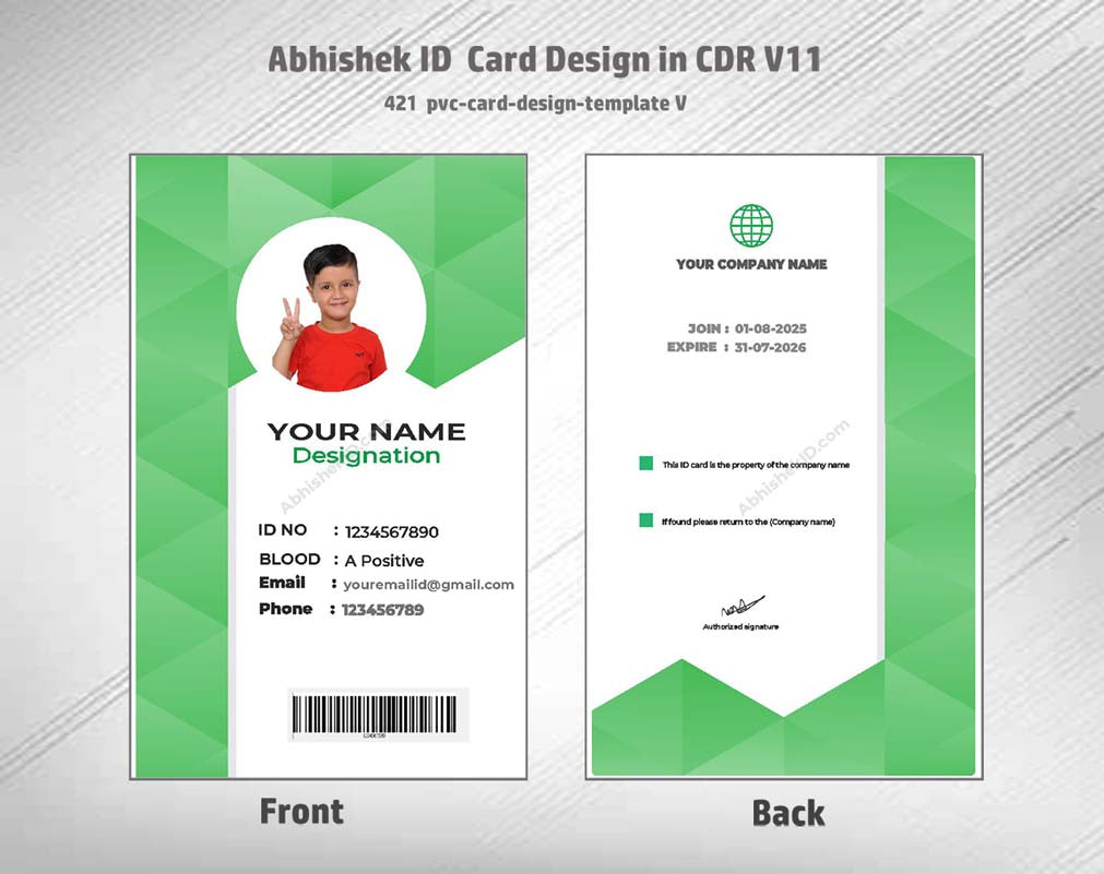 CorelDraw 11 ID Card Templates for chemical plant operators and hazardous materials facility credentials.