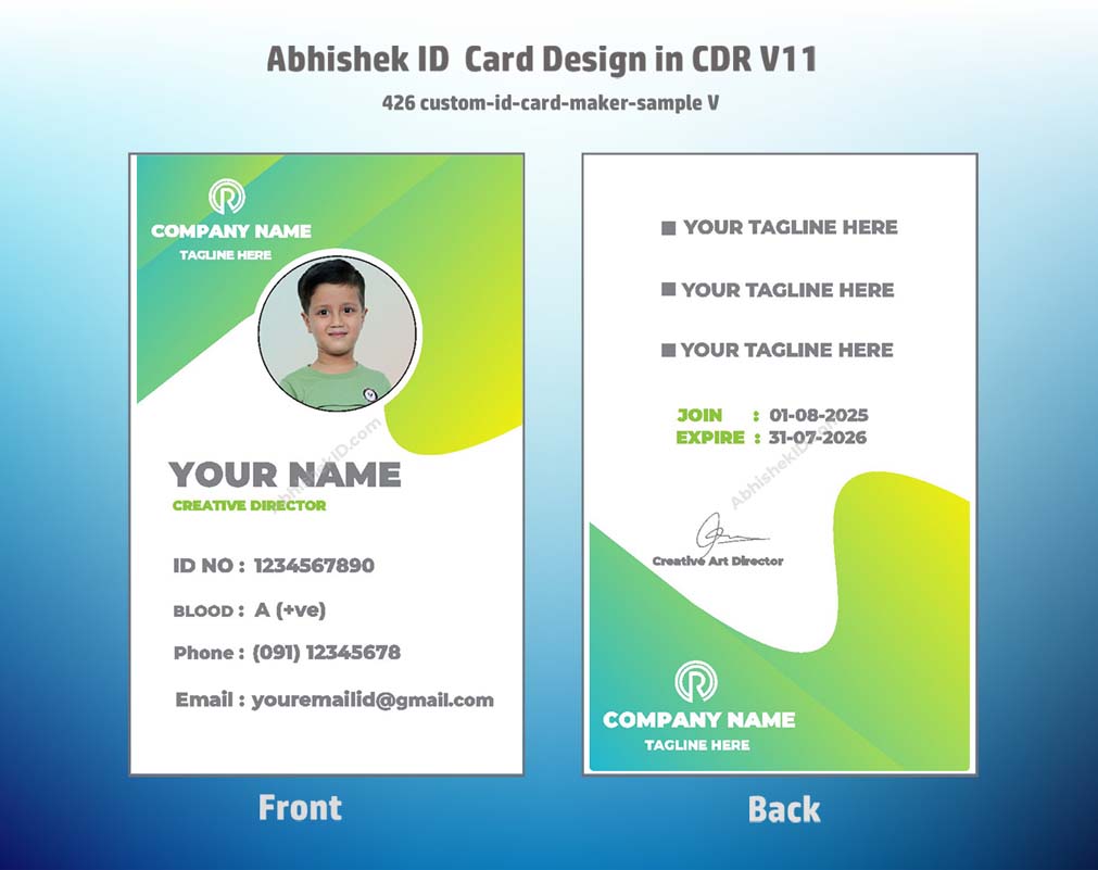 CorelDraw 11 ID Card Templates for architecture firm employees and secure studio access badging.