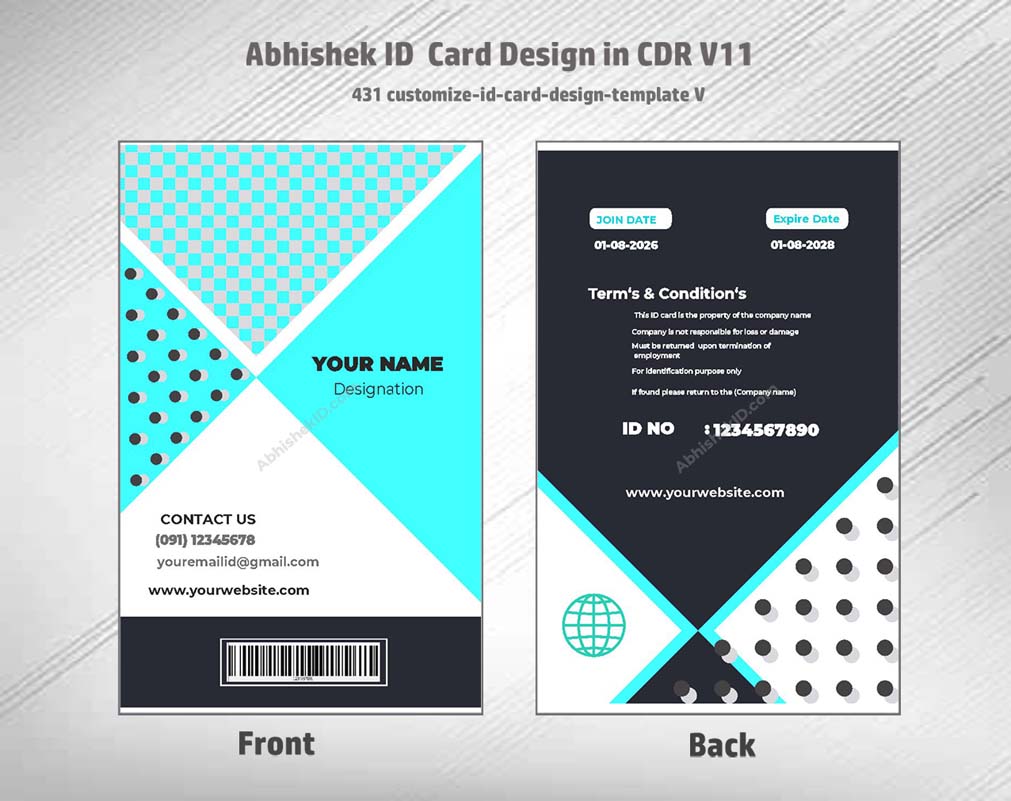 CorelDraw 11 ID Card Templates for government agency visitors and public building access tokens.