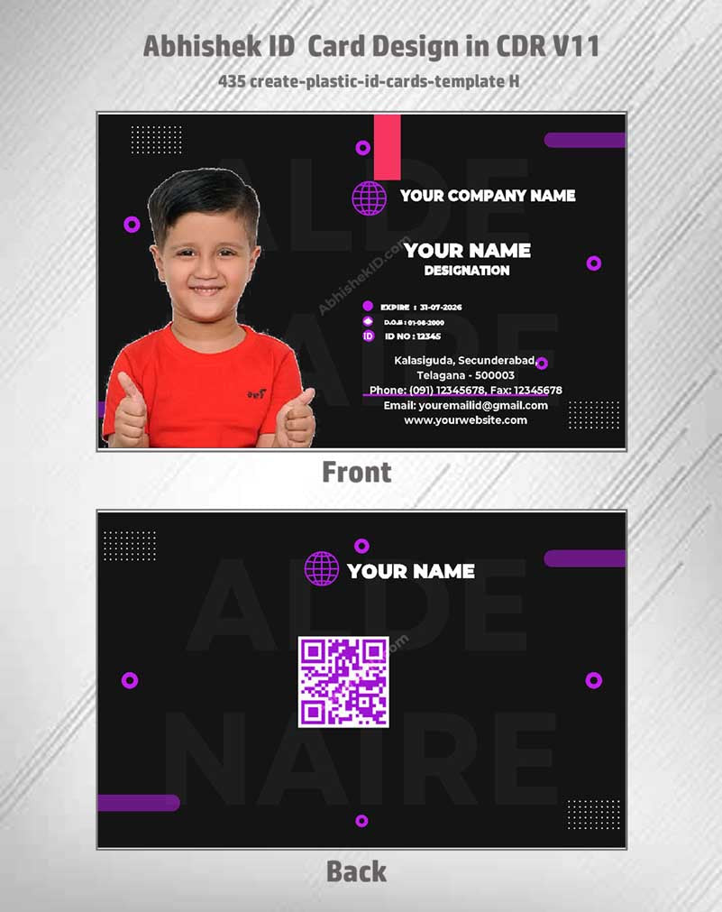 CorelDraw 11 ID Card Templates for theater production crews and performing arts backstage access.