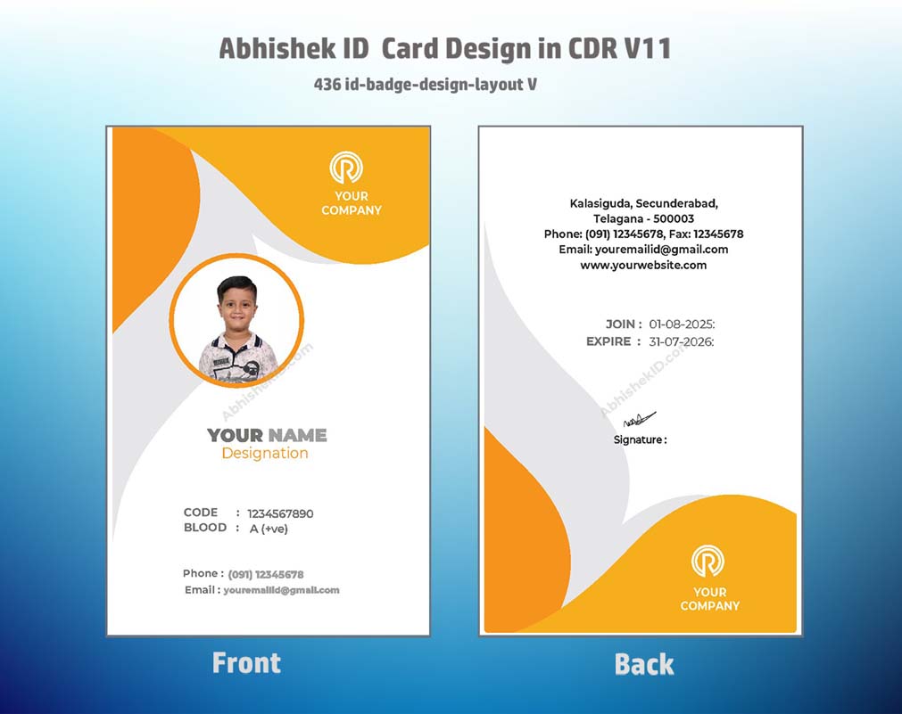 CorelDraw 11 ID Card Templates for mining facility personnel and resource extraction worker IDs.