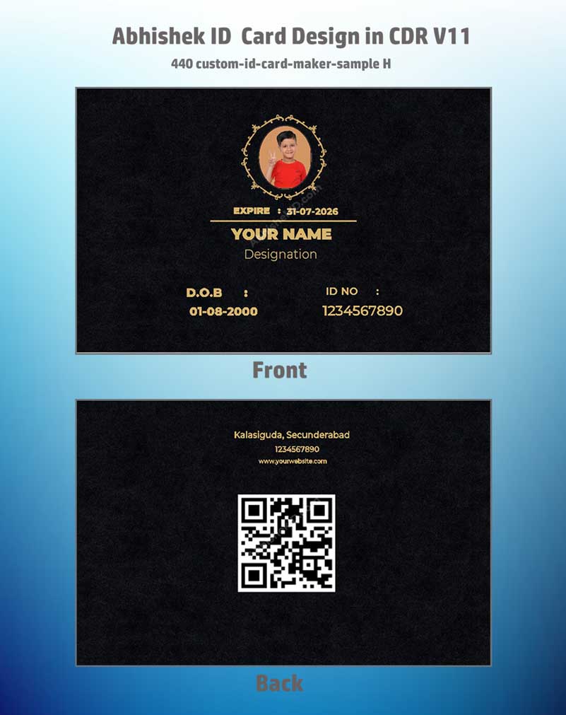 CorelDraw 11 ID Card Templates for student union passes and college campus organization badging.