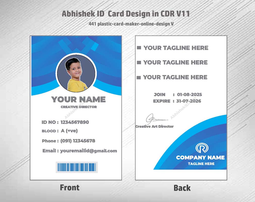 CorelDraw 11 ID Card Templates for dental clinic staff and specialized medical facility credentials.