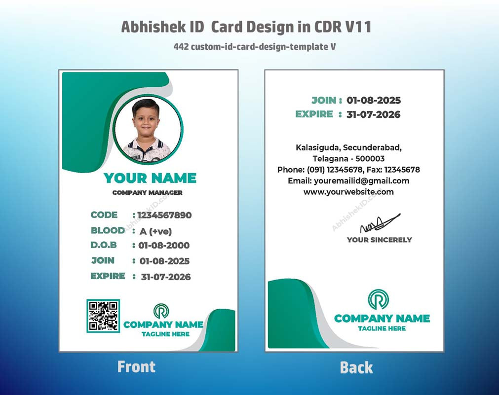 CorelDraw 11 ID Card Templates for telecom engineers and field network technician credentials.