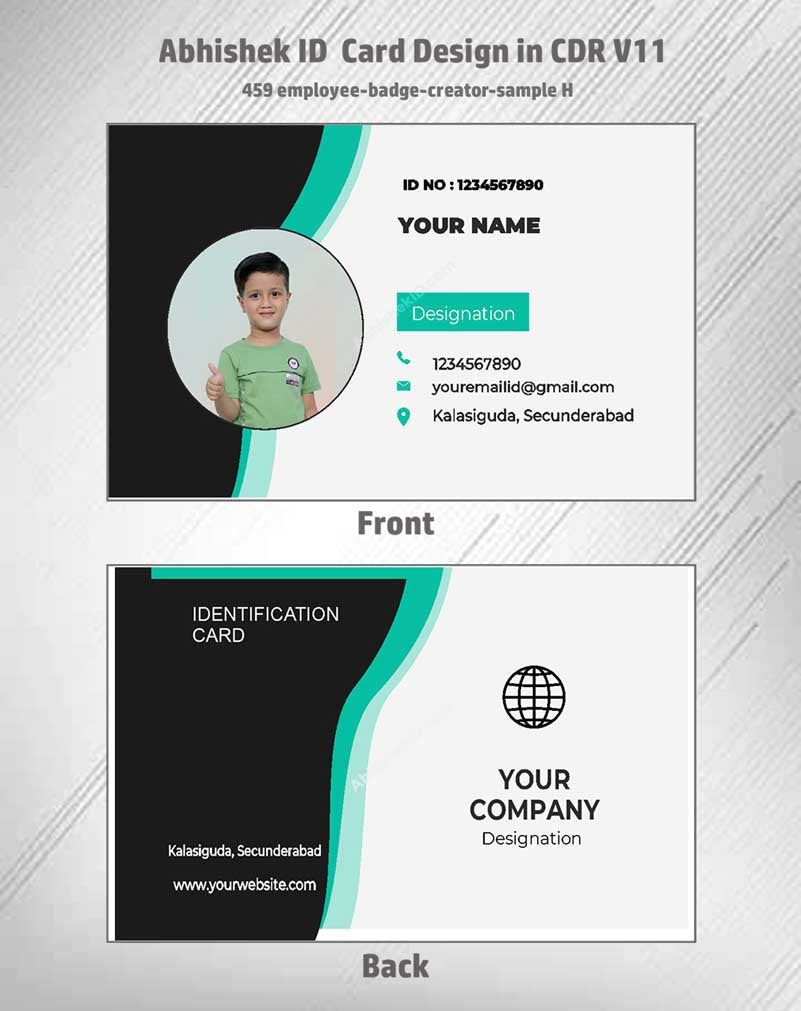 CorelDraw 11 ID Card Templates for catering staff name tags and event hospitality badging.