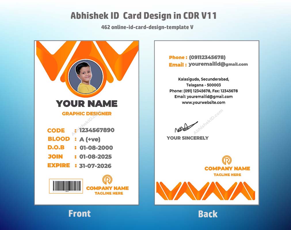 CorelDraw 11 ID Card Templates for childcare staff badges and preschool teacher credentials.
