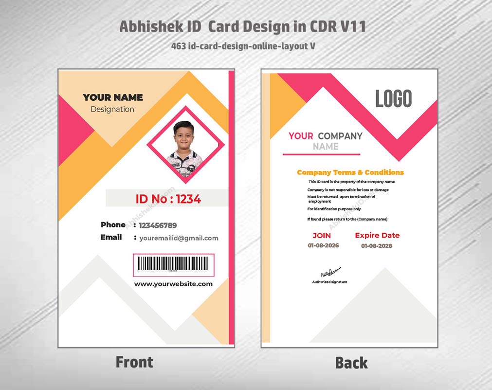 CorelDraw 11 ID Card Templates for pharmaceutical rep IDs and medical sales personnel tracking.