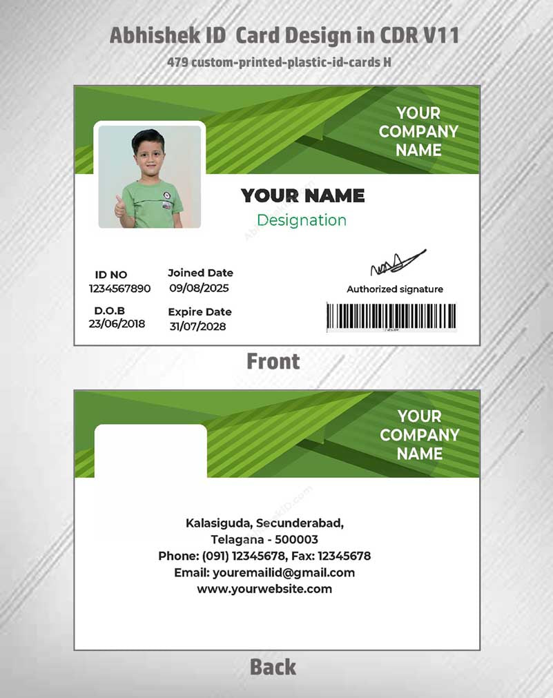 CorelDraw 11 ID Card Templates for corporate executive IDs and premium office badging.