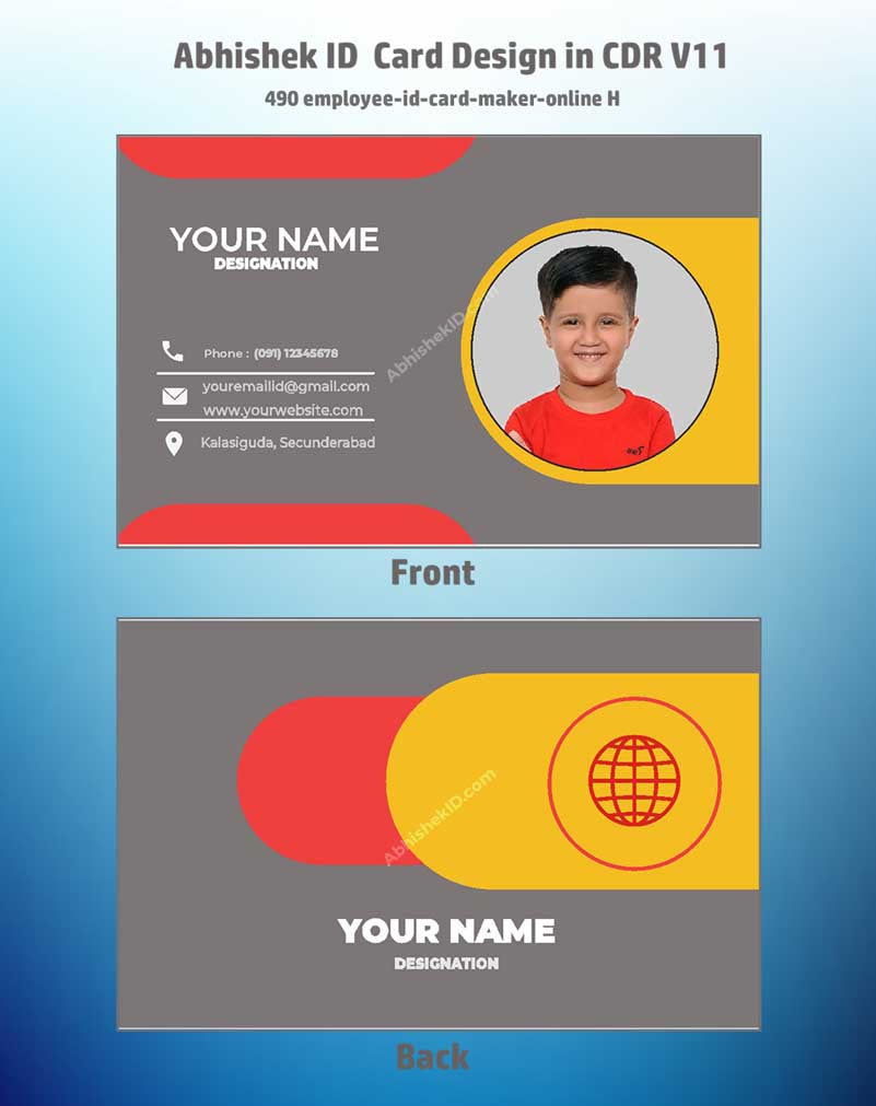 CorelDraw 11 ID Card Templates for press passes and media personnel identification systems.