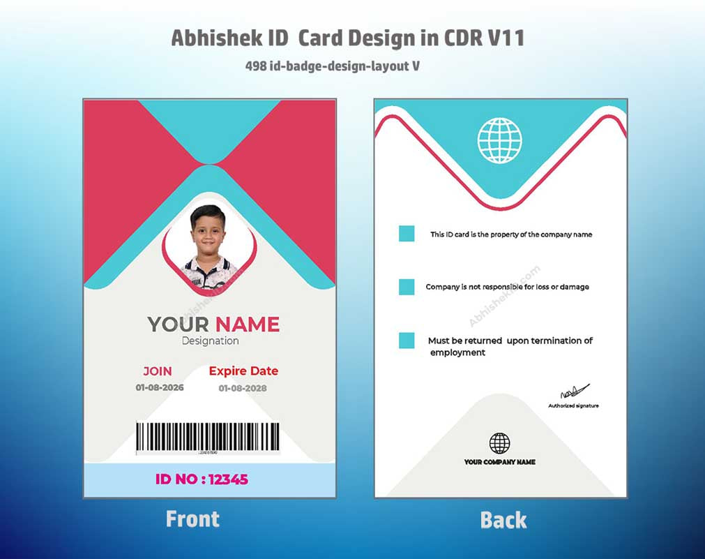 CorelDraw 11 ID Card Templates for event staff passes and conference attendee identification.