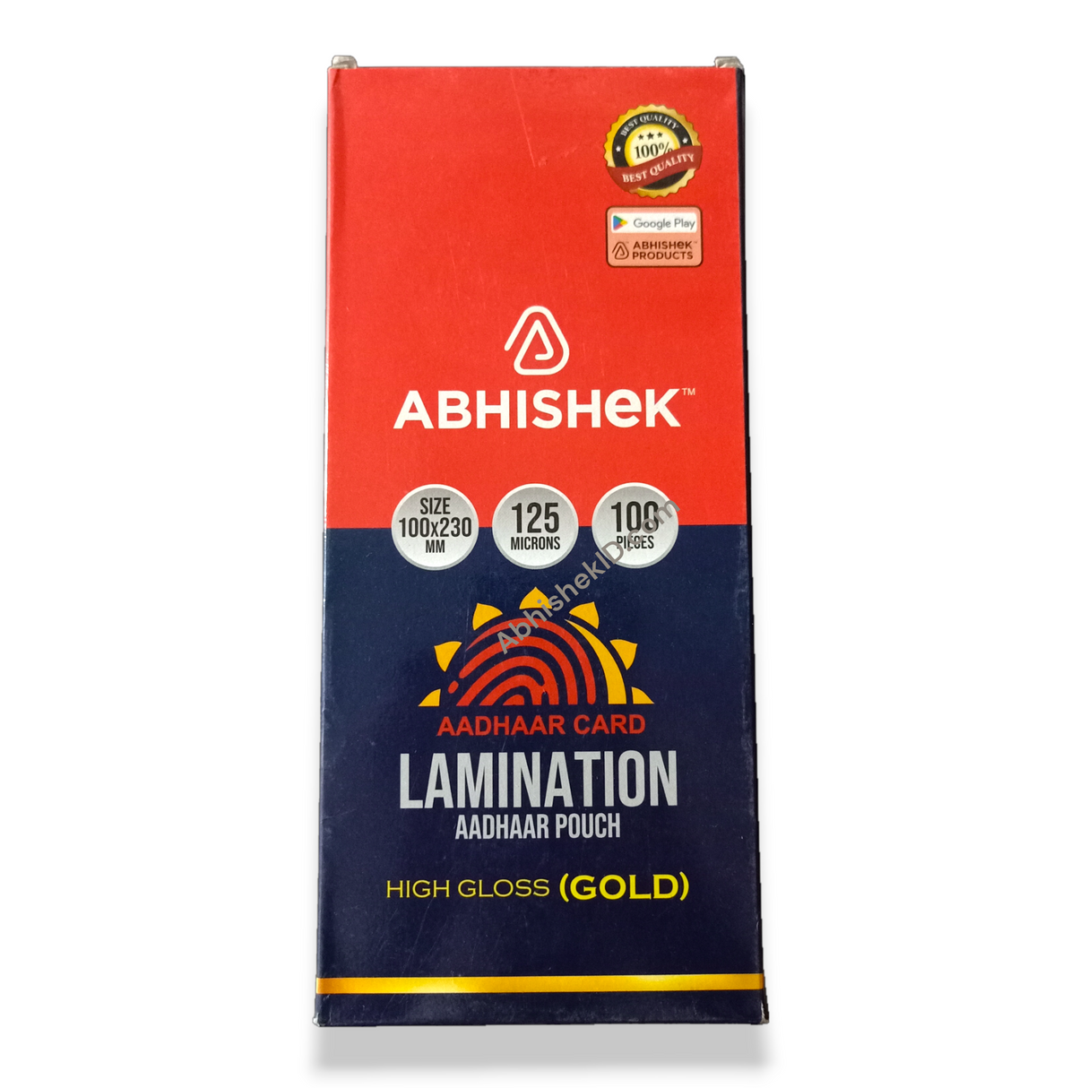 4x9 Big Aadhar 125 Mic Lamination Pouch for official identity credentials and bulk business processing.