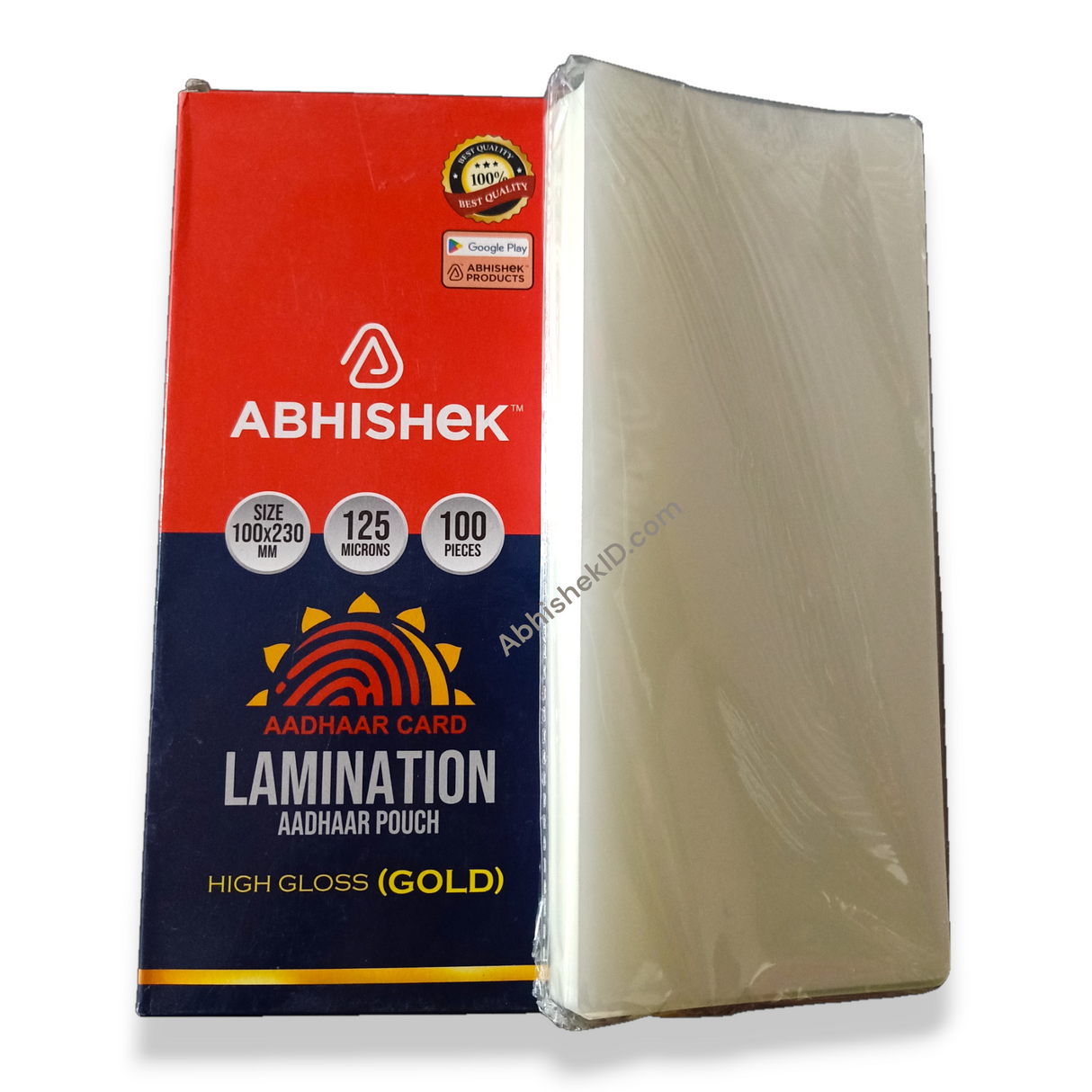 4x9 Big Aadhar 125 Mic Lamination Pouch for secure document encapsulation and office ID card printing.