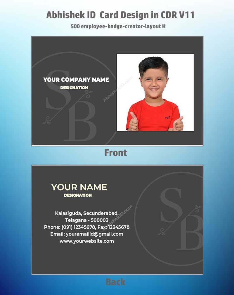 CorelDraw 11 ID Card Templates for school student IDs and educational access control.
