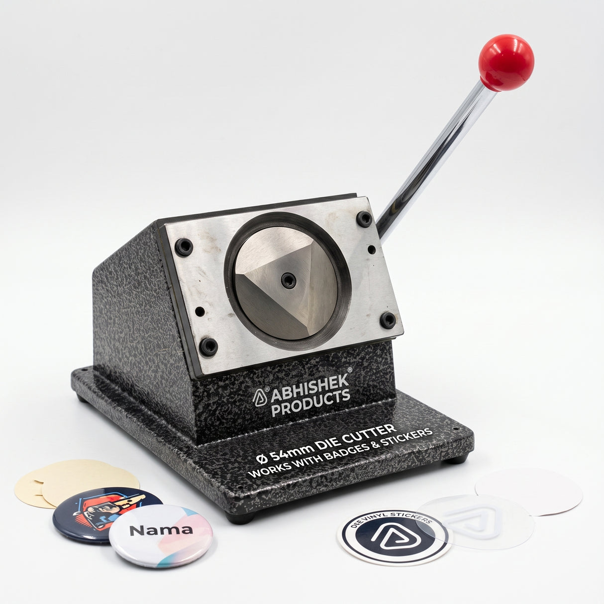 54mm heavy duty round cutter with 44mm button badge machine and materials