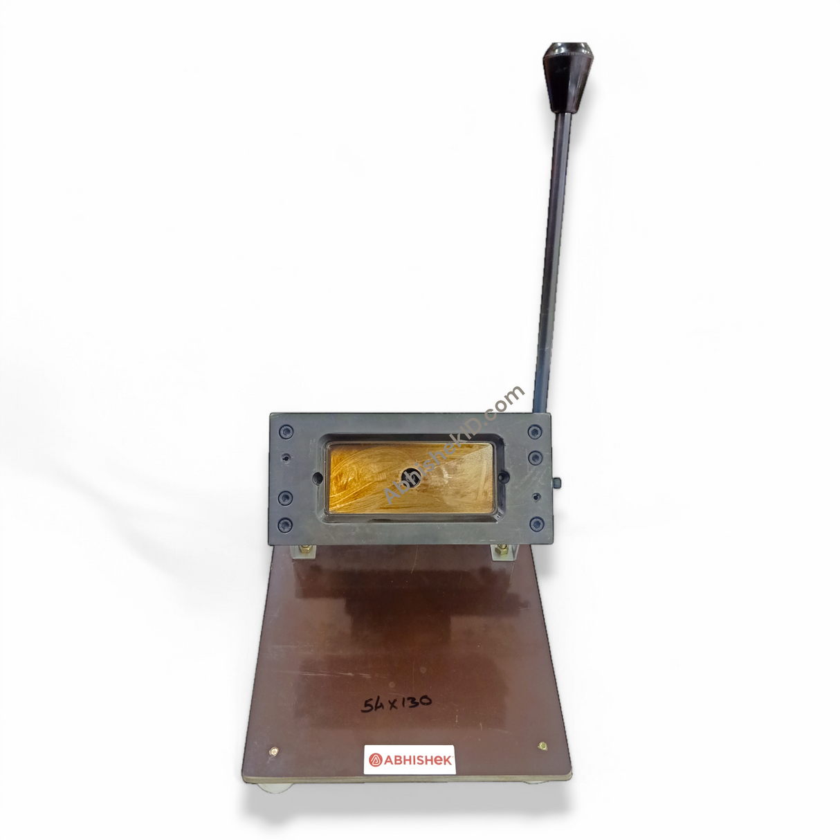 Front profile view of 54x130mm Expo ID Card Cutter mechanism for bulk business identity printing.
