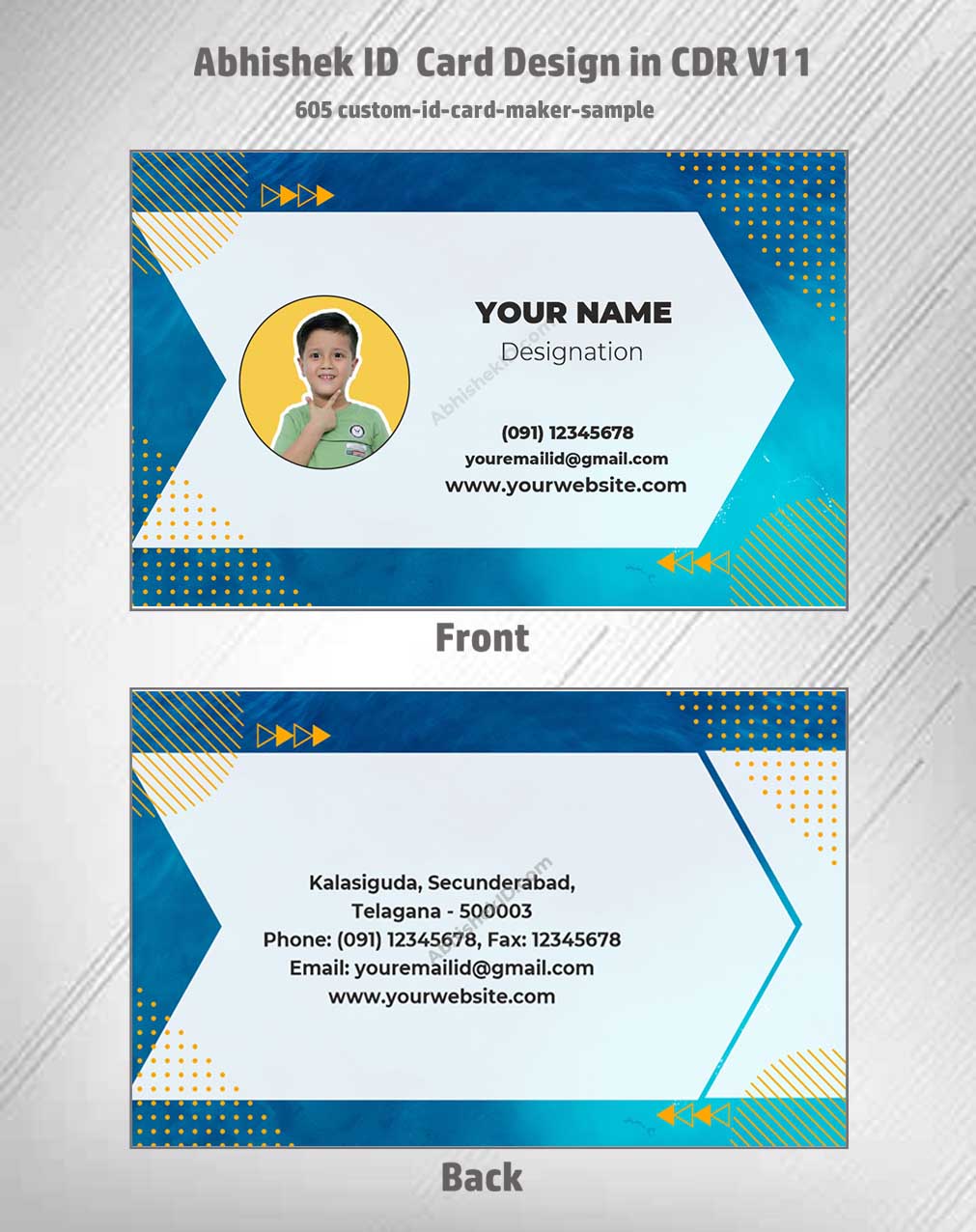 CorelDraw 11 ID Card Templates for custom identification marker tools and bulk PVC production