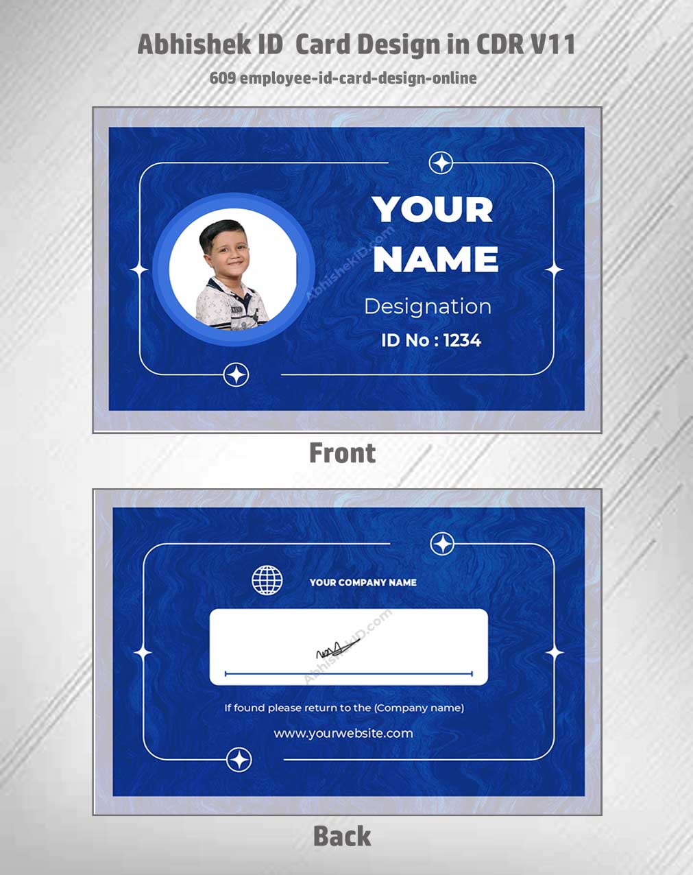 CorelDraw 11 ID Card Templates for digital employee identification planning and commercial badge generation