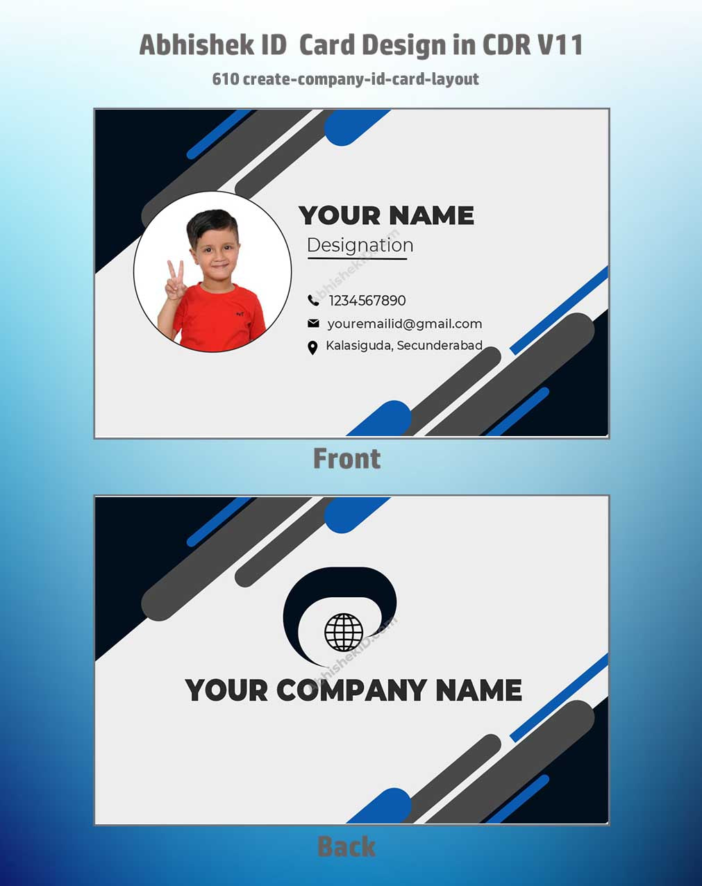 CorelDraw 11 ID Card Templates for drafting corporate credential layouts and bulk ID manufacturing