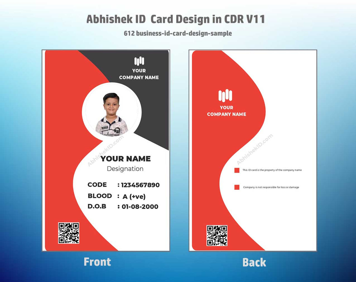 CorelDraw 11 ID Card Templates for visual business badge mapping and commercial PVC printing