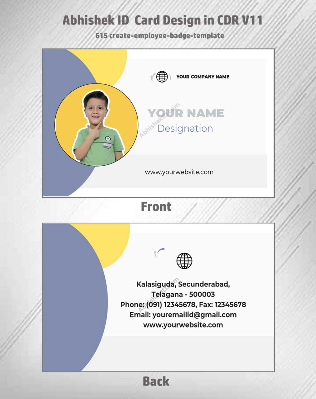 CorelDraw 11 ID Card Templates for mapping employee badge specifications in industrial print environments