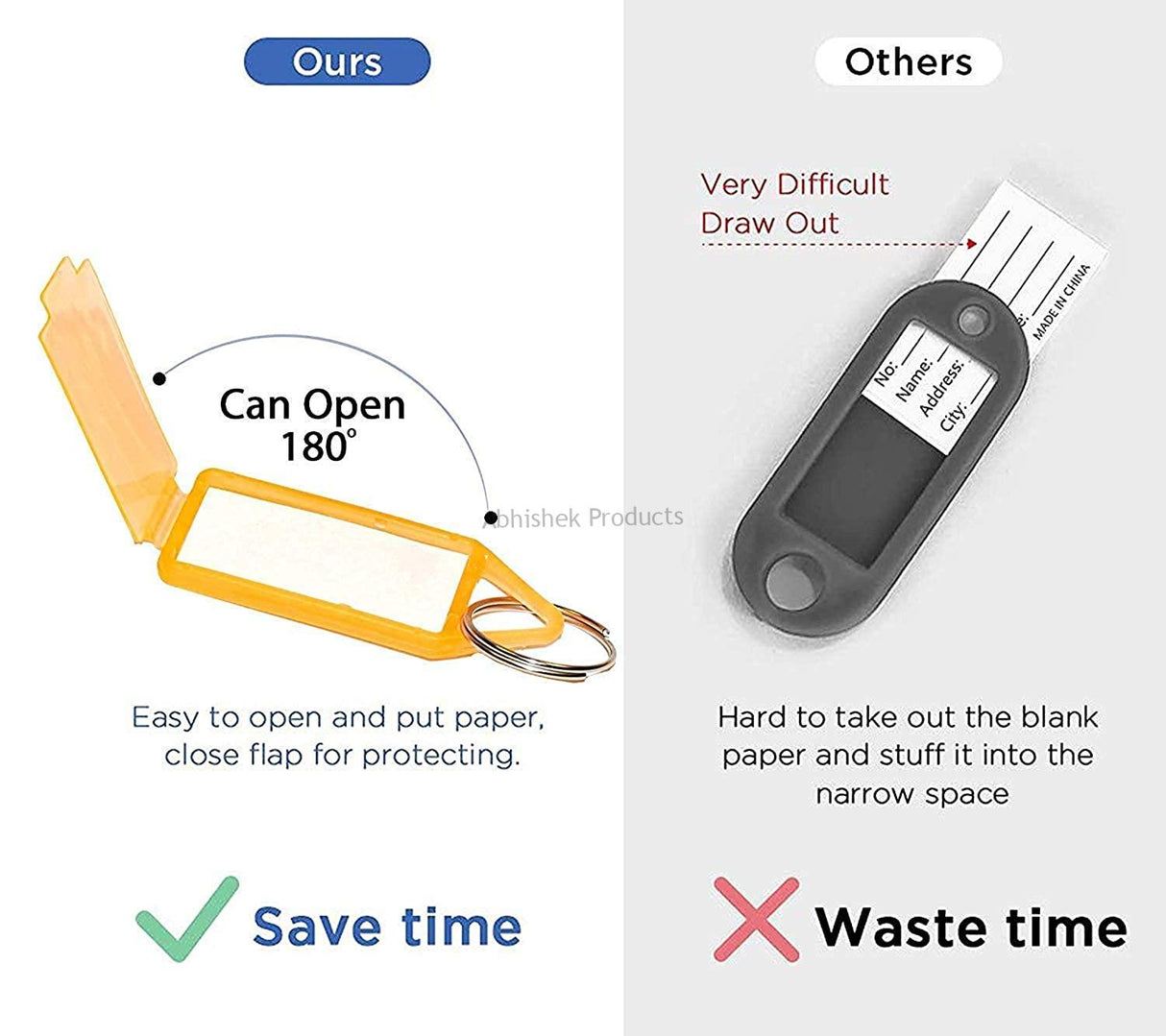 Multicolor Key Tags with Labels | Keychain Set for Organizers - View 2 - abhishekid.com