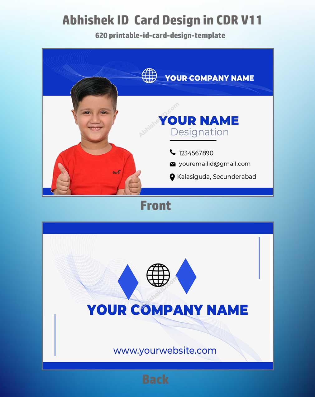 CorelDraw 11 ID Card Templates for printable badge blueprinting and corporate office identification