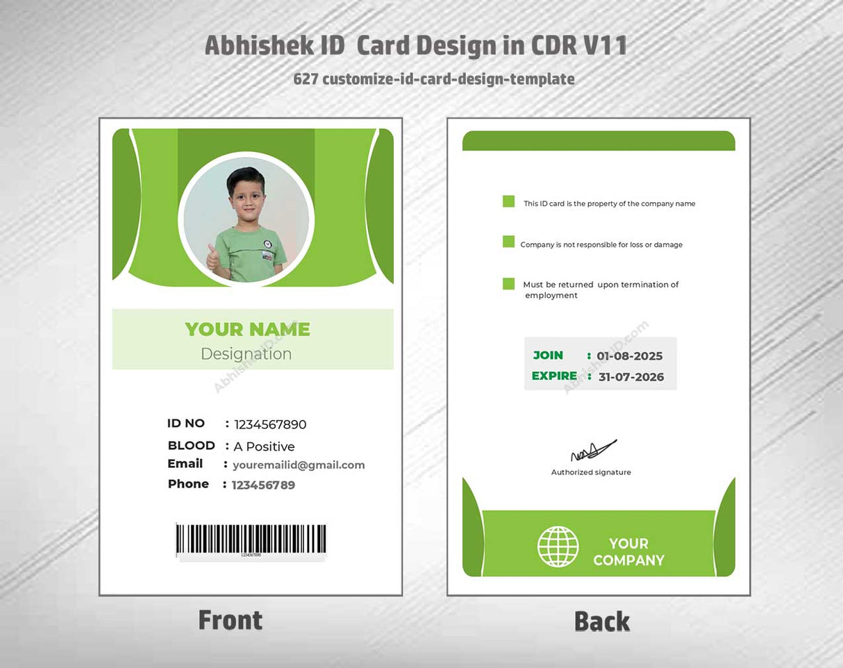 CorelDraw 11 ID Card Templates for tailored ID styling and enterprise staff badge printing