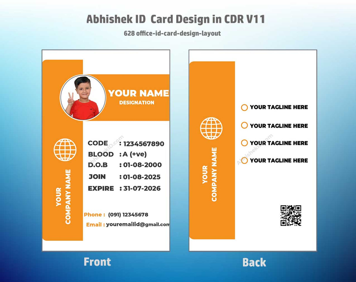CorelDraw 11 ID Card Templates for office environment credential mapping and bulk PVC manufacturing