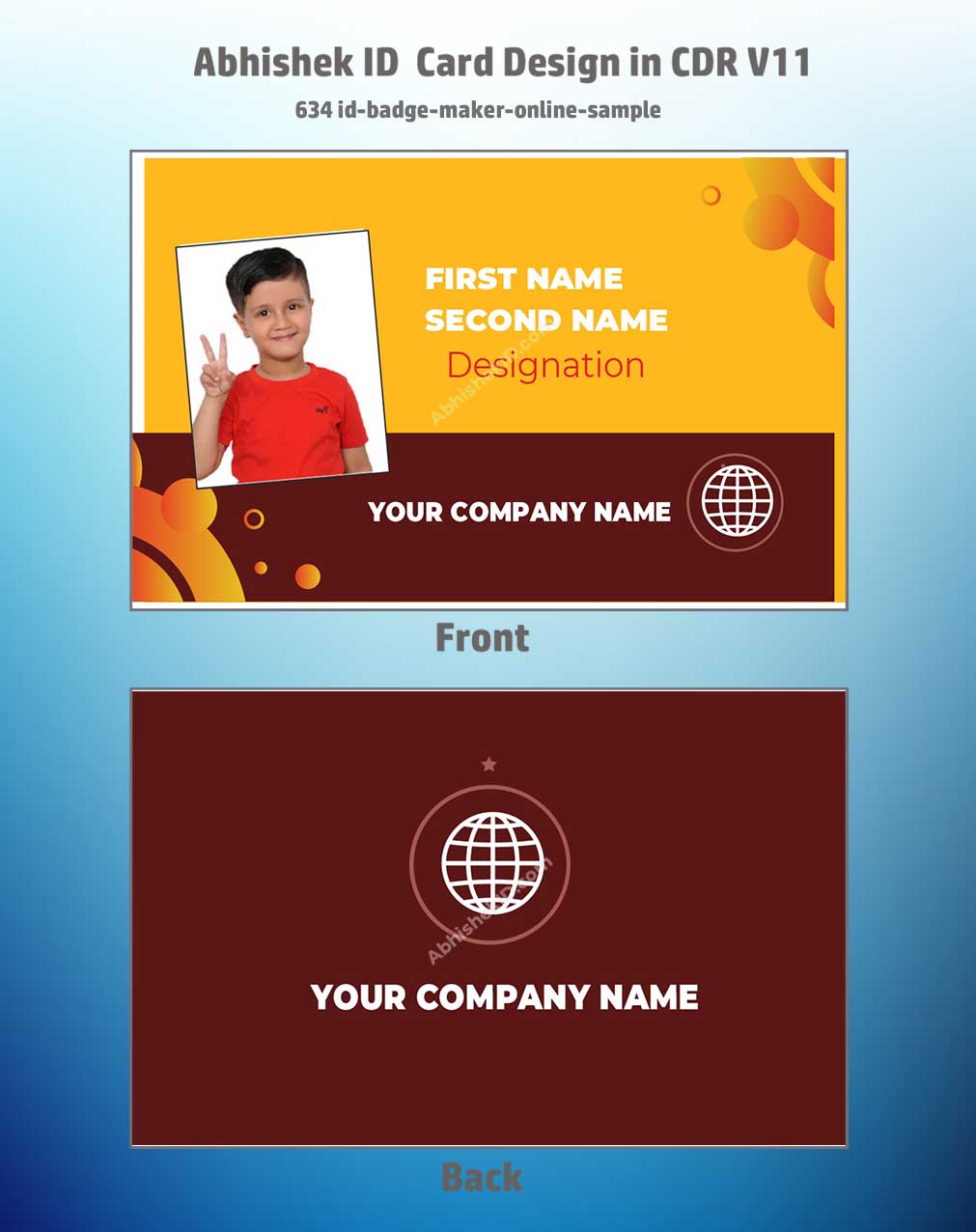 CorelDraw 11 ID Card Templates for credential maker software integration and corporate staff identification
