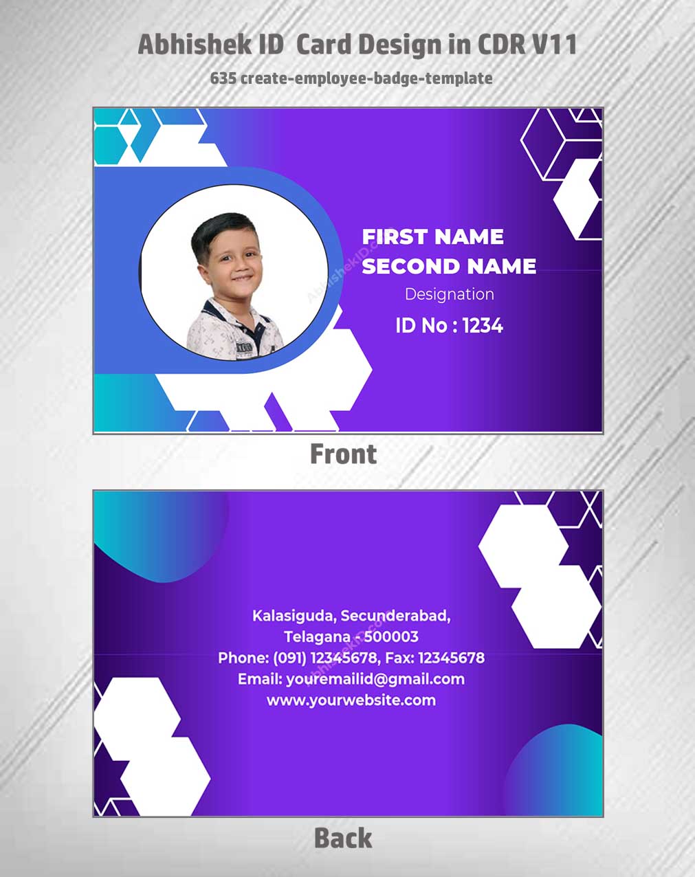 CorelDraw 11 ID Card Templates for employee badge drafting and secure access card printing