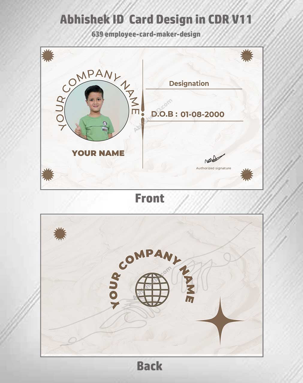 CorelDraw 11 ID Card Templates for staff card generator layouts and industrial PVC manufacturing