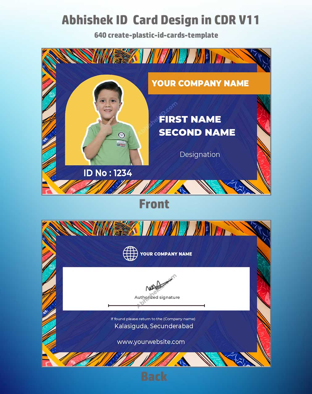 CorelDraw 11 ID Card Templates for plastic identification prototyping and secure office badge production