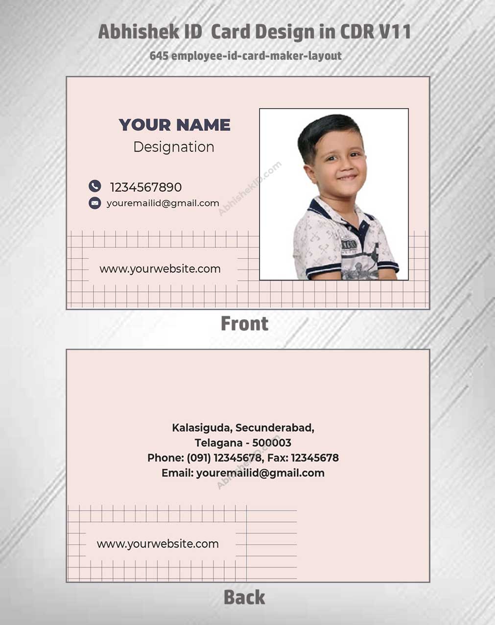CorelDraw 11 ID Card Templates for employee identification layouts and high volume commercial manufacturing